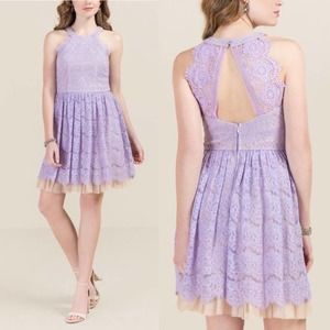 FRANCESCA’S Eloise Lace Open Back Tulle Dress M